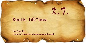 Kosik Tímea névjegykártya